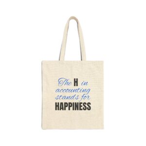 Happiness Quote Tote Bag | Cotton Canvas Book Market Grocery Tote